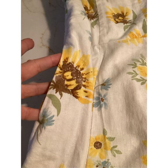 NEW Old Navy Fit and Flare Linen Blend Midi Dress Sz L Sunflowers - Picture 7 of 10